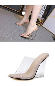 Kira Clear Wedge Heels