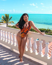 Tiger Thong One Piece Swimsuit