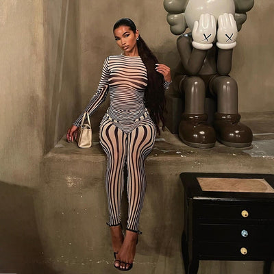 Yelsha Striped Two Piece Set