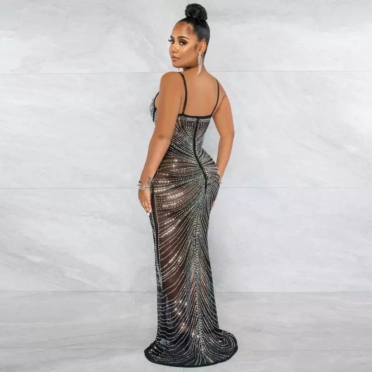 Nahir Jil  Long Diamond Maxi Dress