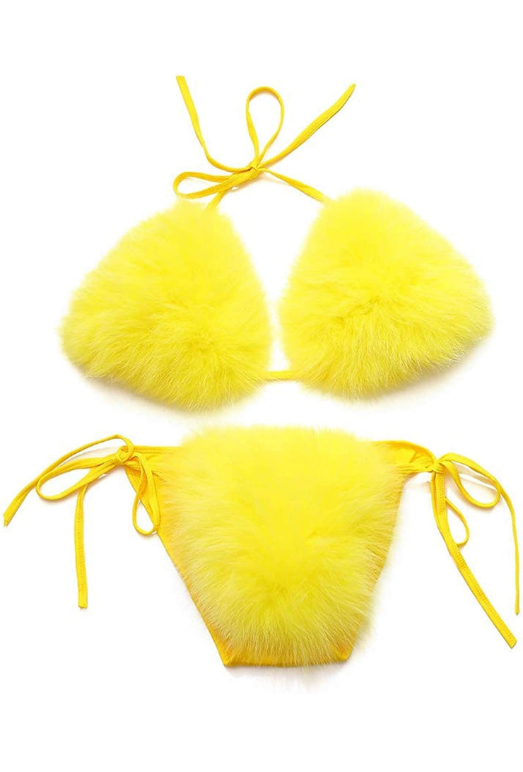 Eliza Stub Faux Fur Swim Suits