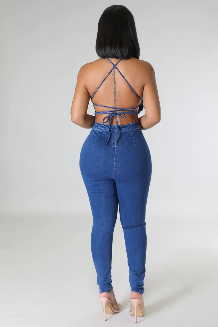 Chi Bailey Denim Jumpsuit