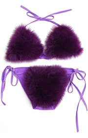 Eliza Stub Faux Fur Swim Suits