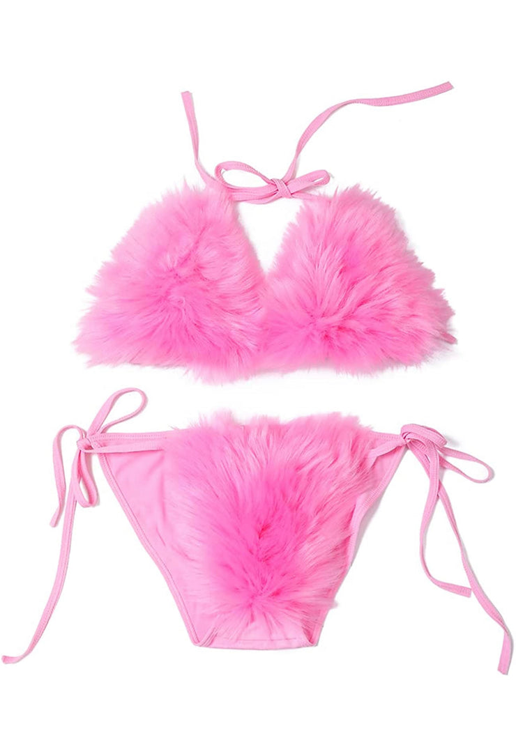 Eliza Stub Faux Fur Swim Suits