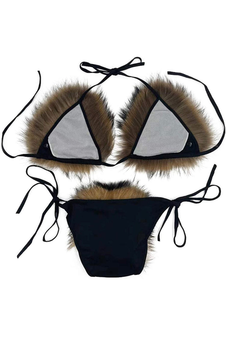 Eliza Stub Faux Fur Swim Suits